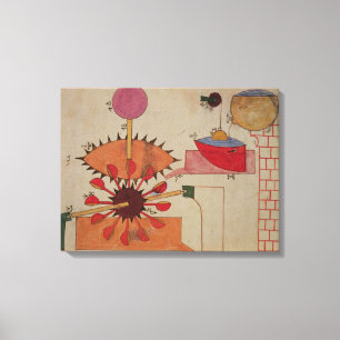 Schema van een systeem om water in een canvas afdruk