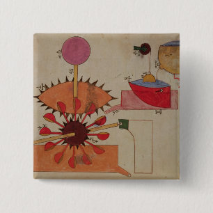 Schema van een systeem voor het pompen van water i vierkante button 5,1 cm