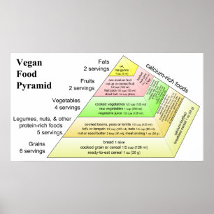 Schema van een Vegan Diet Food Pyramide Poster