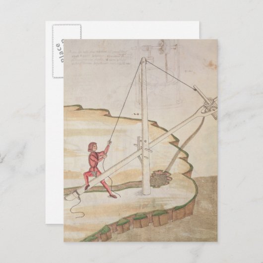 Schema van een watertoevoermethode briefkaart (Voorkant / Achterkant)