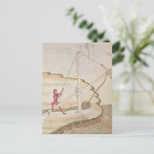 Schema van een watertoevoermethode briefkaart (Staand voorkant)