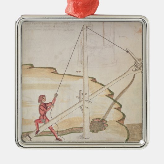 Schema van een watertoevoermethode metalen ornament (Voorkant)