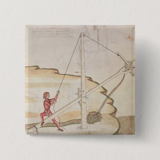 Schema van een watertoevoermethode vierkante button 5,1 cm (Voorkant)