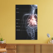 Schema van het ademhalingssysteem en het hart canvas afdruk (Insitu (Woonkamer))