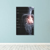 Schema van het ademhalingssysteem en het hart canvas afdruk (Insitu (Houten vloer))