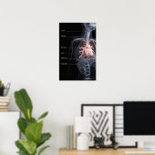 Schema van het ademhalingssysteem en het hart poster (Thuiskantoor)