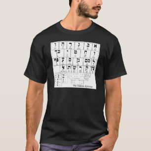 Schema van het alfabet in de Hebreeuwse taal T-shirt