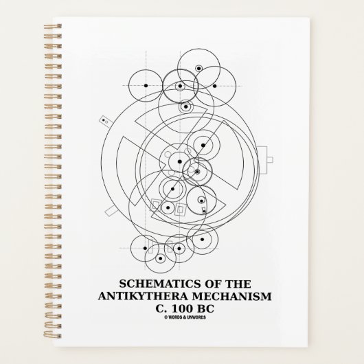 Schema van het Antikythera-mechanisme (diagram) Planner (Voorkant)