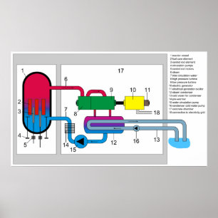 Schema van het kookwaterreactorsysteem poster