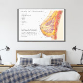 Schema van het kruisje van de borstklier canvas afdruk (Insitu (Slaapkamer))