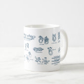 Schema van het stropdas van nautische knopen en ci koffiemok (Voorkant rechts)