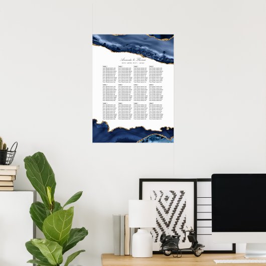 Schema van marinesets en goudbont poster (Thuiskantoor)