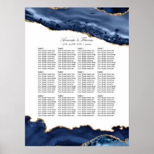 Schema van marinesets en goudbont poster