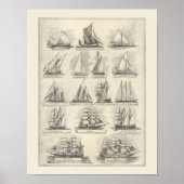  schema van zeilschepen poster (Voorkant)