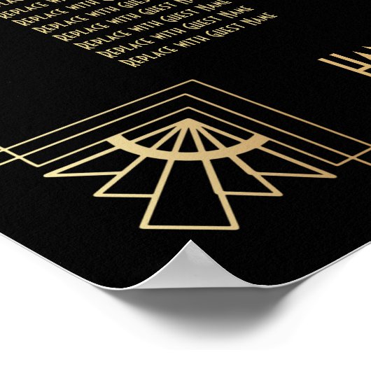 Schema voor 12 tafels voor zwart en goudkunst poster (Hoek)