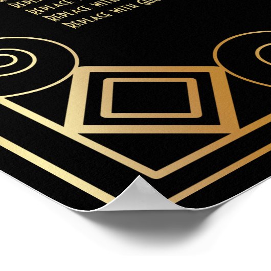 Schema voor 16 tafels voor zwart en goudkunst poster (Hoek)