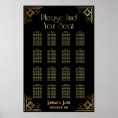 Schema voor 16 tafels voor zwart en goudkunst poster (Voorkant)