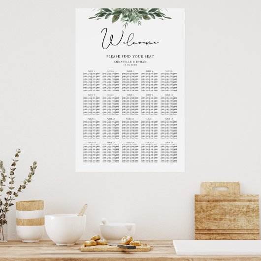 Schema voor bladleder poster (Keuken)