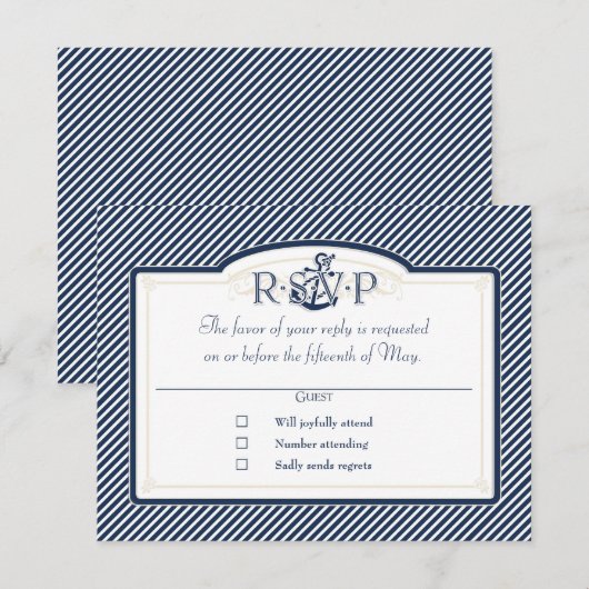 Schema voor buisvormige binnenbekleding RSVP kaartje (Voorkant / Achterkant)