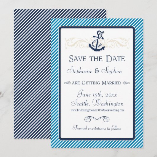 Schema voor buisvormige binnenbekleding save the date (Voorkant / Achterkant)