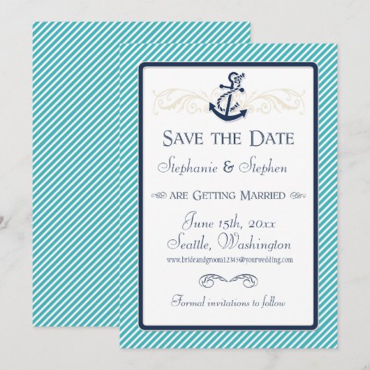 Schema voor buisvormige binnenbekleding save the date (Voorkant / Achterkant)