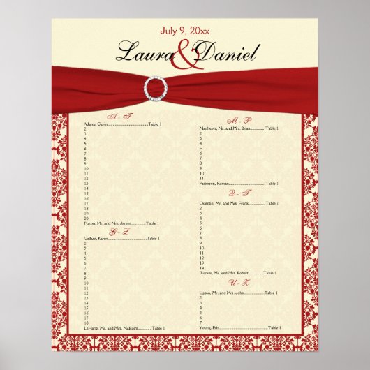 Schema voor crème- en rooddameskasten poster (Voorkant)
