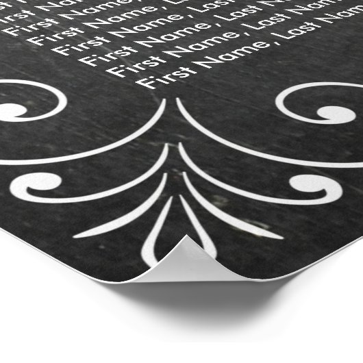 Schema voor de bruiloft rond zwart-wit poster (Hoek)