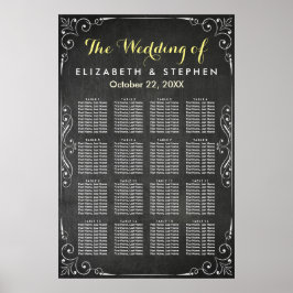 Schema voor de bruiloft rond zwart-wit poster