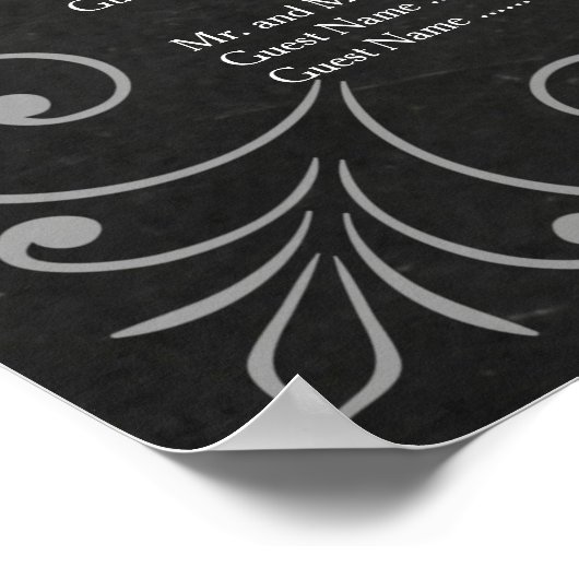 Schema voor de bruiloft rond zwart-wit poster (Hoek)