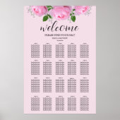 Schema voor de gefragmenteerde roze rozen bruiloft poster (Voorkant)