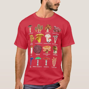 Schema voor de identificatie van paddenstoelen Myc T-shirt