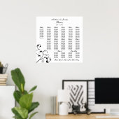 Schema voor de receptie van zwarte en witte bruilo poster (Thuiskantoor)