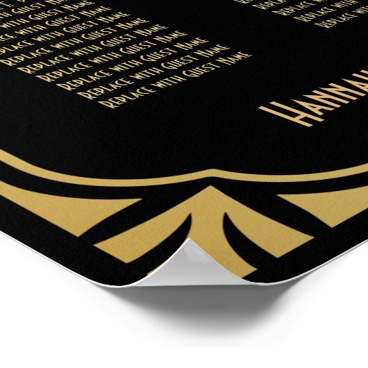 Schema voor decoontvangst in zwart en goudkunst poster (Hoek)