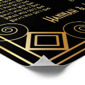 Schema voor decoontvangst in zwart en goudkunst poster (Hoek)