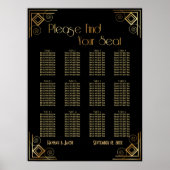 Schema voor decoontvangst in zwart en goudkunst poster (Voorkant)