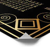 Schema voor decoontvangst in zwart en goudkunst poster (Hoek)