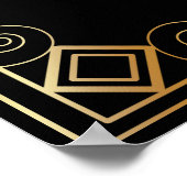 Schema voor decoontvangst in zwart en goudkunst poster (Hoek)