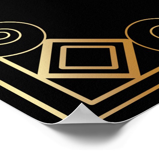 Schema voor decoontvangst in zwart en goudkunst poster (Hoek)