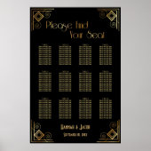 Schema voor decoontvangst in zwart en goudkunst poster (Voorkant)