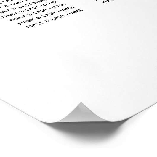 Schema voor een bruiloft met zwart/wit script poster (Hoek)