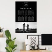Schema voor een zwarte & witte foto-bruiloft poster (Thuiskantoor)