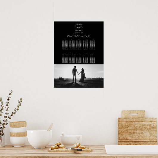 Schema voor een zwarte & witte foto-bruiloft poster (Keuken)