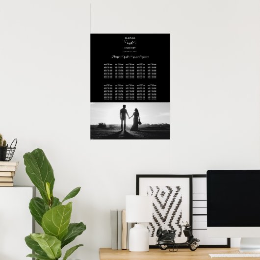 Schema voor een zwarte & witte foto-bruiloft poster (Thuiskantoor)