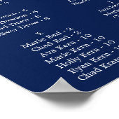 Schema voor fijne marineblauw 130 gasten poster (Hoek)