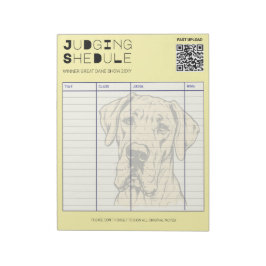 Schema voor Great Dane hondententoonstelling Notitieblok