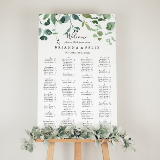 Schema voor groene bladvulling met script poster