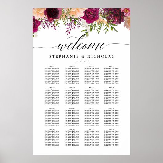 Schema voor het gipspiekschrift van Bourgogne Poster (Voorkant)