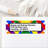 Schema voor kleurrijke regenboog: kruisstrepen etiket (Insitu)