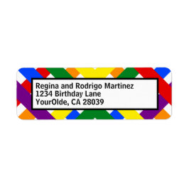 Schema voor kleurrijke regenboog: kruisstrepen etiket