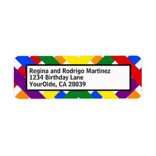 Schema voor kleurrijke regenboog: kruisstrepen etiket